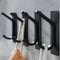 YIGII Self Adhesive Hooks - 4 Pack Black Stainless Steel Towel & Robe Hooks for Bathroom & Kitchen, Wall Mounted