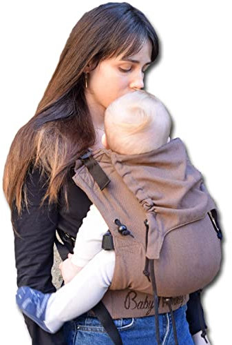 Regolo Baby Monkey Marsupio ergonomico, porta bebe, Essential Marrone, zaino porta bambino e neonato (2-48 mesi)