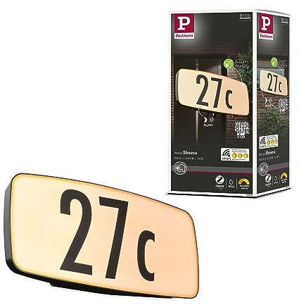 Paulmann 94507 LED outdoor luminaire Smart Home Zigbee house number luminaire Sheera IP44 dusk/motion sensor Tunable Warm 6.5W Outdoor 2200-3000K