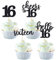 36 Stück 16th Birthday Cupcake Toppers Glitter Hallo 16 Geburtstag Tortendeko Cheers to 16 Sixteen Muffin Dekoration for 16th Birthday Teenager Party Kuchen Dekoendeko Black
