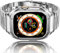 HASLFM Edelstahl Apple Watch Armband mit Gehäuse Kompatibel mit Apple Watch Ultra/Ultra 2(49mm),Metall iWatch Band und Schutzhülle, Robustes Ersatzband für Männer 2023,Silber