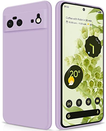 GiiYoon Funda para Google Pixel 6, Case de Silicona Suave de TPU Funda Protector de Goma Fexible Prueba Liviano y a Delgado de Golpes Antirrayas para Teléfono, Violeta