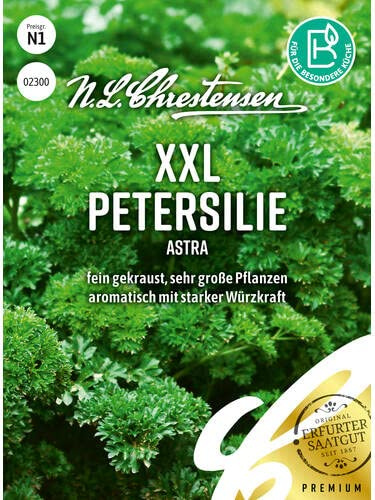 Chrestensen Petersilie Astra Samen XXL Kräutersamen | Fein Gekraust, Ganzjährig, Mehrjährig, Ertragreich, Petroselinum crispum