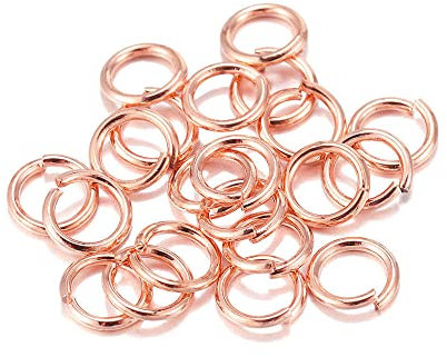 GIVBRO 200 Stück Schlüssel offene Biegeringe Schlüsselanhänger Ringe für Schmuck Anhänger Herstellung DIY Handwerk Zubehör Roségold, 8 mm