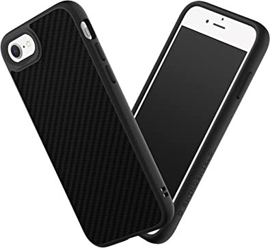 RhinoShield Coque Compatible avec iPhoneSE3/SE2/8/7 | SolidSuit-Coque Fine avec Technologie d'absorption des Chocs et Finition Premium Mate, Contour Objectif Photo Interchangeable - Fibre de Carbone