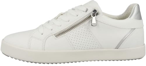 Geox Damen D BLOMIEE E Sneaker, White/Silver, 39 EU