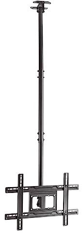 HOLMIOS Soporte de TV de Techo Giratorio para TV de 37 a 80 Pulgadas | Peso Máx 50 kg | VESA MAX 600x400 | Acero | Apto para Pantallas Planas y Curvas | Color Negro | Brazo Regulable