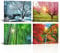 Conipit Vier Jahreszeiten Wandkunst Frühling Sommer Herbst Winter Landschaft Leinwand Natur Szene Bilder Wald Wasserfall Baum Gemälde (klein)