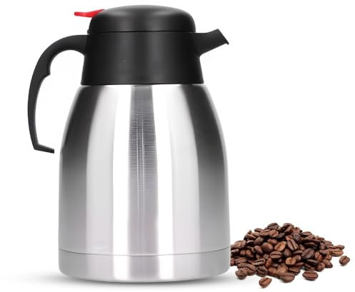 OrionMart 1.5L Coffee Tea Carafe Vacuum Jug Double Walled Insulated Stainless Steel Thermal Flask | Travel Coffee Dispenser –Tea Pot Keep Water or Drink Hot & Fresh