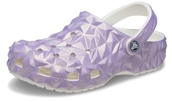 Crocs® Classic Geometric Clog Platform Clogs for Men and Women - Croslite™ Upper and Outsole – Slip-on Style Iridescent Lilac Men's 9, Women's 11 Medium