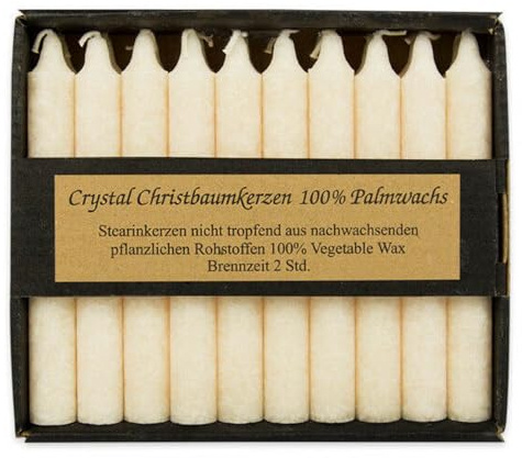 Kerzenfarm Hahn Ivory 20er Pack (110mm, 13mm) Weihnachtskerzen, Unparfümiert, Rußarm, Hell, Ruhig brennend