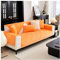 HonunG Samt Sofabezug L Form Sofa Überzug Sofadecken für Sitzfläche Sofaschoner rutschfest Waschbar 1 2 3 4 Sitzer Sofadecke rutschfest Couch Überzug Sofa Cover (Orange,30x50 Kissen)