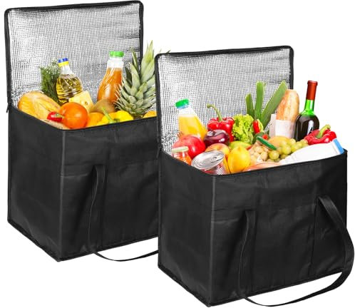 2er großen Kühltaschen, 30L Wiederverwendbare Picknicktasche, Faltbare Kühlboxen mit Deckel,Verstärktem Boden Picknick Kühltasche Bierkasten Kühltasche für Picknick, Strand, Lieferung, Einkaufen
