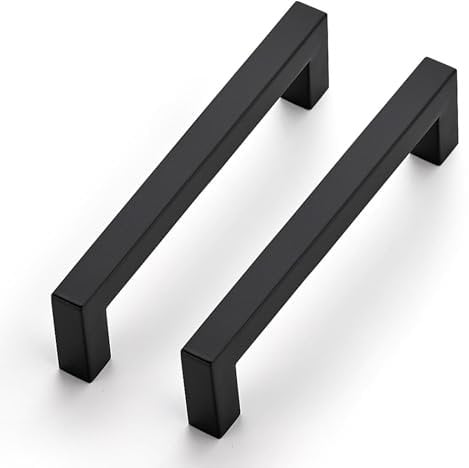 Ravinte 15 Pack Kitchen Door Handles Black Handles for Cupboards 128mm Cupboard Pulls Kitchen Cabinet Pulls Square Bar Wardrobe Hardware Cabinet Door Hardware