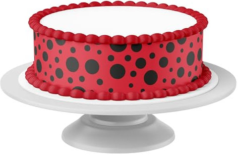 Tortenband Marienkäfer essbar - 4 Stück á 24cm x 5cm passend für Torten bis 30 cm zum mitessen - kreative Dekoration für Torten