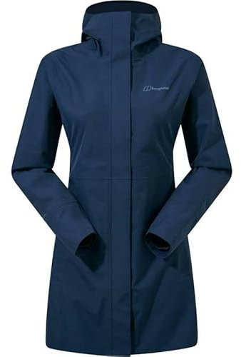 Berghaus Women's Omeara Long Length Waterproof Shell Jacket | Durable | Breathable Rain Coat, Dusk, 12
