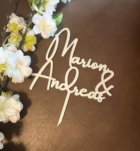 NoriKids Cake-Topper personalisiert & handgefertigt | Tortenstecker aus Holz | Tortendeko Hochzeit | eure Namen als Namenszug | individuelle Hochzeitsdeko | personalisierte Geschenke
