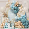 Blue and White Balloons Arch Kit with Sand White Balloons Light Blue Ballons, 18 12 10 5 Inch Latex Balloon For Wedding Birthday Baby Shower Party Decorations