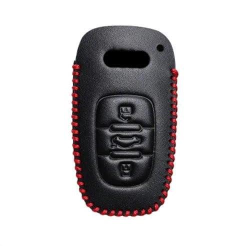 DAVBIR Schlüsselhülle Für A3 A4 A4L A5 A6 A6L A7 A8 Q5 S5 S7 B6 B7 B8 C5 C6 Q7 Leder Auto Schlüssel Abdeckung Shell Fall Auto Zubehör Auto Schlüsselgehäuse(Redline)