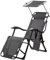 CampFeuer Tumbona Plegable con Parasol | Tumbona Reclinable y Plegable | Tumbona Reclinable con 6 Posiciones y Almohada | Tumbona de Exterior, de Jardín, Camping, Patio, Playa | Silla de Camping