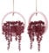 Floweroyal 2pcs Artificial Succulents Hanging Plants 12.2'' Fake String of Pearls in Pot with 8.3'' Lanyard for Indoor Outdoor Wall Decor (Pink).