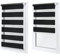 Doppelrollo ohne Bohren – Sichtschutz und Sonnenschutz, Klemmfix – Schwarz, 80 cm breit (Stoffbreite) x 150 cm hoch (Fensterhöhe) – Duo Rollo für Fenster/Tür, lichtdurchlässig/verdunkelnd