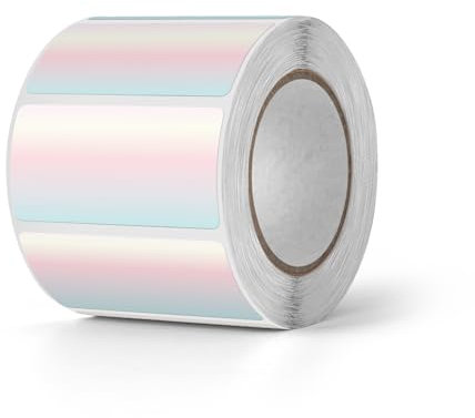 YIKIADA Farbverlauf Thermoetiketten Rot Vinyl 25 X 50 mm Selbstklebend Rolle Namenaufkleber Wasserdicht Drucker Aufkleber für Logo Barcode QR Code Name 500 Stück