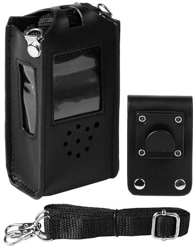 SUNDELY Carrying Case Holder Holster Pouch Bag PU Compatible with Motorola Radio Talkabout T62 Walkie Talkie with Strap D Ring & Clip on Belt Loop