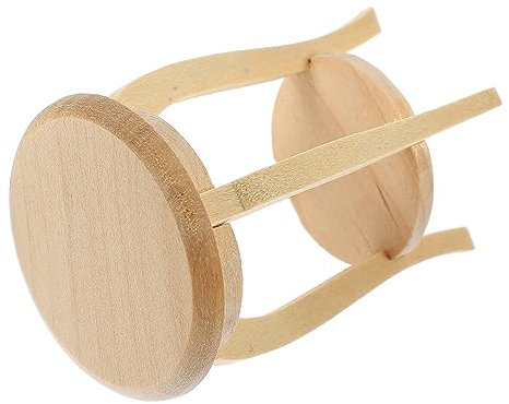LALADEFIEE Doll House Miniature Stool Mini Holzstuhl Für Puppenhaus-Dekoration Leicht Und Kompakt Für Kreative Mikroszenen Und -projekte