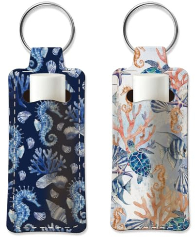 OLYCRAFT Porte Rouge à Lèvres Porte Clés Boho Porte Baume à Lèvres Élastique en Tissu de Plongée Porte Clés Porte Rouge à Lèvres Portable Sacs Porte
