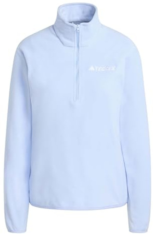 adidas Women's Terrex Multi Essentials Half Zip Fleece Jacket, glow blue, S