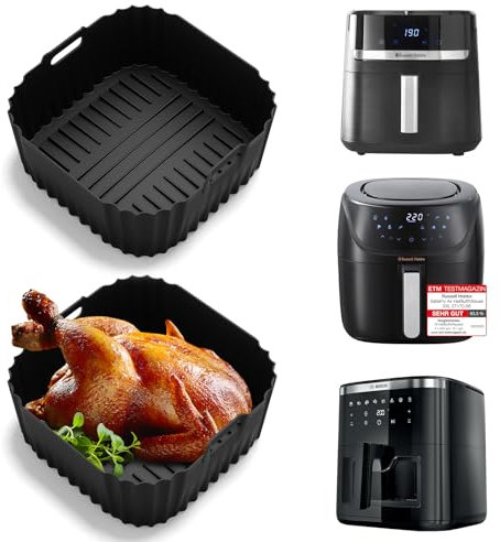 Stampo in silicone per friggitrice ad aria calda Russell Hobbs XXL 8L/8,3L, stampo in silicone antiaderente per friggitrice ad aria calda Bosch serie 6, XXL 7,2 l, accessorio per friggitrice ad aria