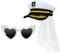 SUMMITDRAGON Braut Sonnenbrille & Seemannshut Mit Schleier Für Frauen Braut Dusche Kostüm Captain Brillen Bachelorettes Party Supply Supply Bridal Duschkostüm Set Für Braut