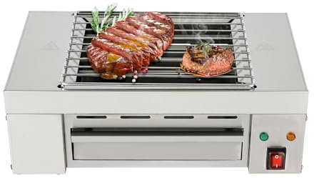 MJMLUCK Commercial Indoor Grills Electric Smokeless Barbecue Grill, 1500W 110V Portable Tabletop Yakitori Grill Commercial BBQ Griddle, with Removable Grill Net for Restaurant, Party, Buffet