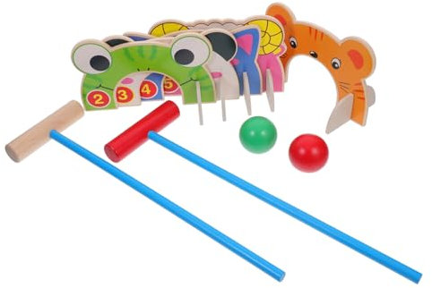 Abaodam Guichet De Croquet Animal pour Garçon Fille Jeu Préscolaire avec Maillets Et Boules Ludiques