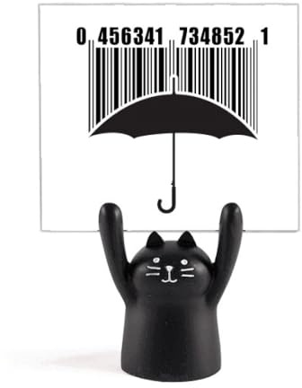 Porte-mémo parapluie motif chat noir style art déco