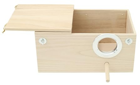 zjhukfmc Wellensittich Nistkasten Süßes Vogelhäuschen,19,5x12cm Haustier Vogelzuchtbox,Wellensittich Holz Zuchtbox,robust und farbecht,für Liebevogel Ellensittich Sittich Lovebirds