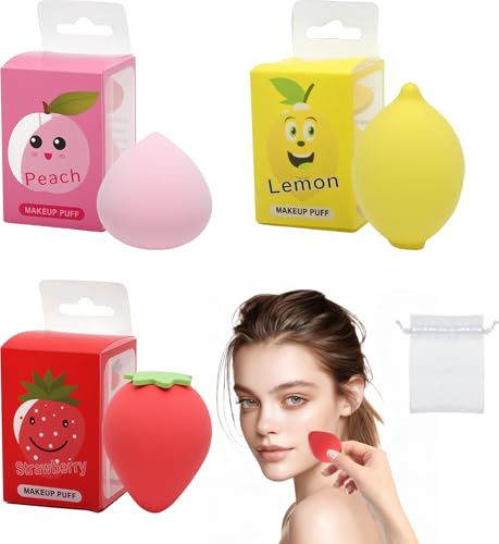 6Pcs Makeup Sponge with 3 small yarn bags, Small Beauty Sponge Blender Set, Reusable Makeup Blenders and Sponges Set for Foundation, Powder, Concealer Highlight,and Eye Shadow, Puffs and Wedges