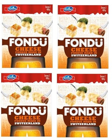 Emmi Original Fondue 400g – Creamy Swiss Cheese Fondue – Choose Pack of 1, 2 or 4 (Pack of 4)