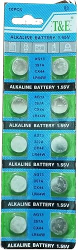 10 X AG13 LR44 Button Cells Batteries - A76 L1154 SR44 G13 357-1.5V By Sale2Save-UK