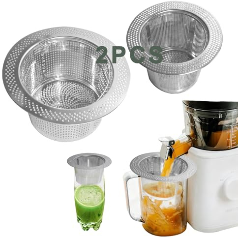 2Pack Pulp Strainer for Nama J2, Cold Press Juicer Suitable for Nama J2 Juicer Secondary Fine Filter Accessories, 5.5 in & 4.2in 304 Stainless Steel
