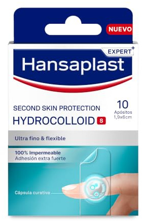 Hansaplast Apósitos Hidrocoloides (S - 10), Apósitos adhesivos 100% Impermeables para Curación Rápida, Apósitos para Dedos, Ultrafinos y Flexibles, Adhesión Extrafuerte, Protege como una segunda piel