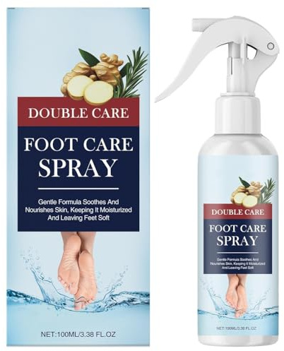 DOUBLE CARE Dual Care Fußspray, 100 ml – Schnelltrocknende Formel, hinterlässt keine Rückstände, verbessert trockene Haut, spendet leichte Feuchtigkeit, ideal für unterwegs.