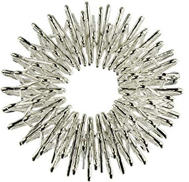 CHI-ENTERPRISE - Premium Massagering für den Finger | Antistress Ring | Akupressur Ring - Anxiety Ring | Inhalt: 1x Antistress Ring (silber/groß)