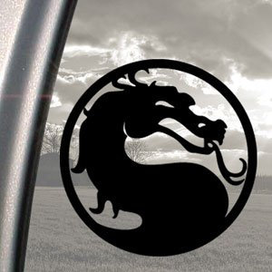 Ritrama Auto-Fensteraufkleber, Motiv Mortal Kombat Drache, Schwarz -JDM - Die Cut - Bus - Fenster - Heckscheibe - Laptop - LKW - Tuning - violettt
