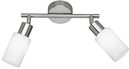 Reality Leuchten R80012007 Deckenleuchte Mars, Nickel, 2 x E14, 1 Stück (1er Pack)