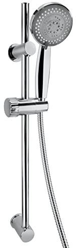 Kiamami Valentina Ground Barre de Douche avec Supports réglables, Chrome, Piccola