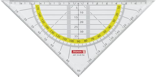 20 Stück Brunnen 1049754 Geometrie-Dreieck/Geodreieck für Schule und Büro 16 cm, glasklar)