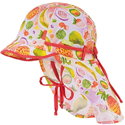 maximo Mädchen Sommer Kindermütze mit Nackenschutz Früchtchen UV-Schutz 30