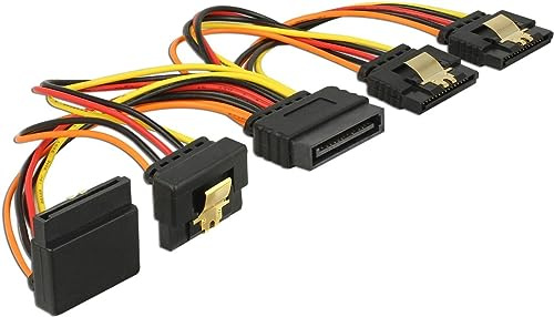 Delock 60147 0.15m SATA 15-pin Schwarz - Orange - Rot - Gelb SATA-Kabel, 60147